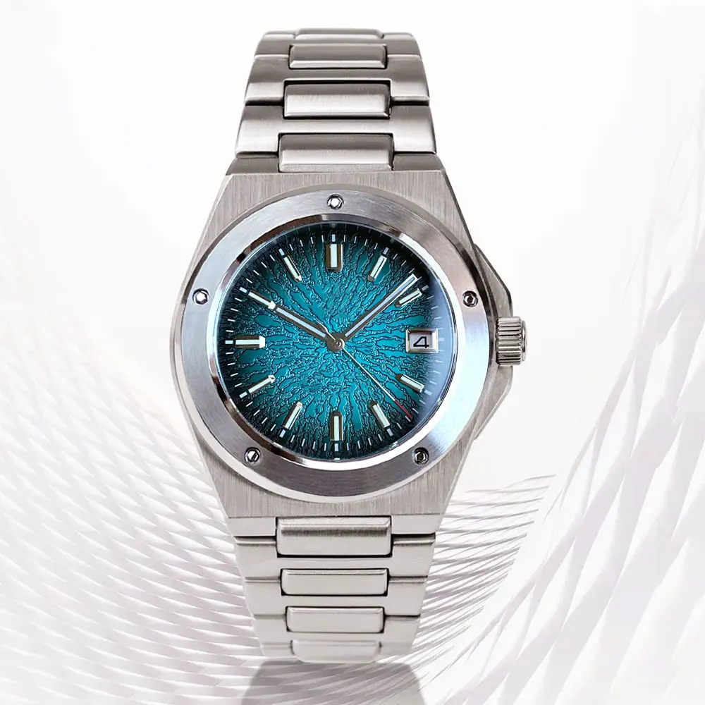Tandorio 40mm Automatic Mechanical Men Watches For Miyota 8215/Asia 2824 Stainless Steel Blue/Green Diver Wristwatch Luminous