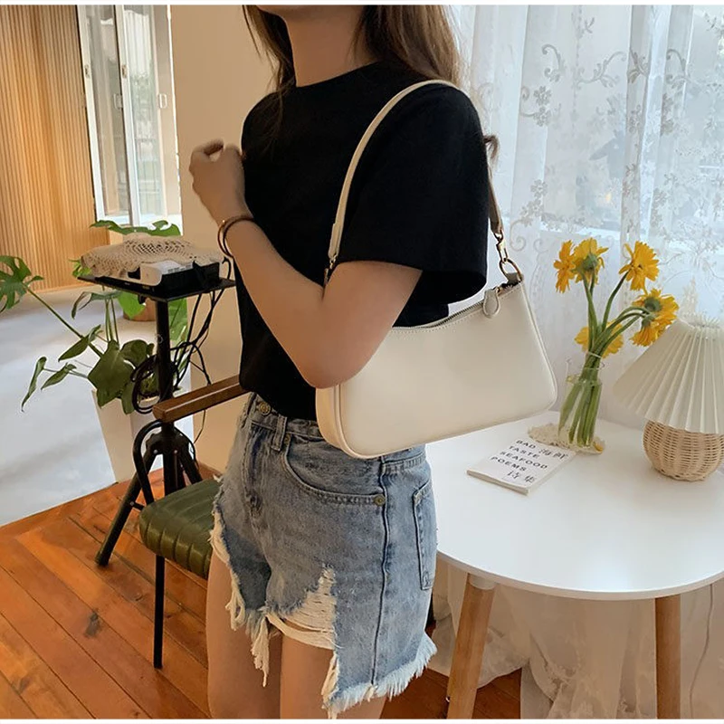 Hobo-Kettenriemen-Umhängetasche, Vintage Leichte Casual Handtasche, Einfarbige Pendler-Arbeits-Reise-Damentasche – Detail 9
