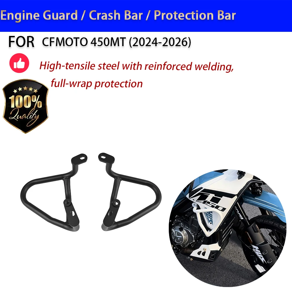 For CFMOTO 450MT Engine Guard Crash Bar Protection Bar 2024-2026 No-Drill Accesorios Moto