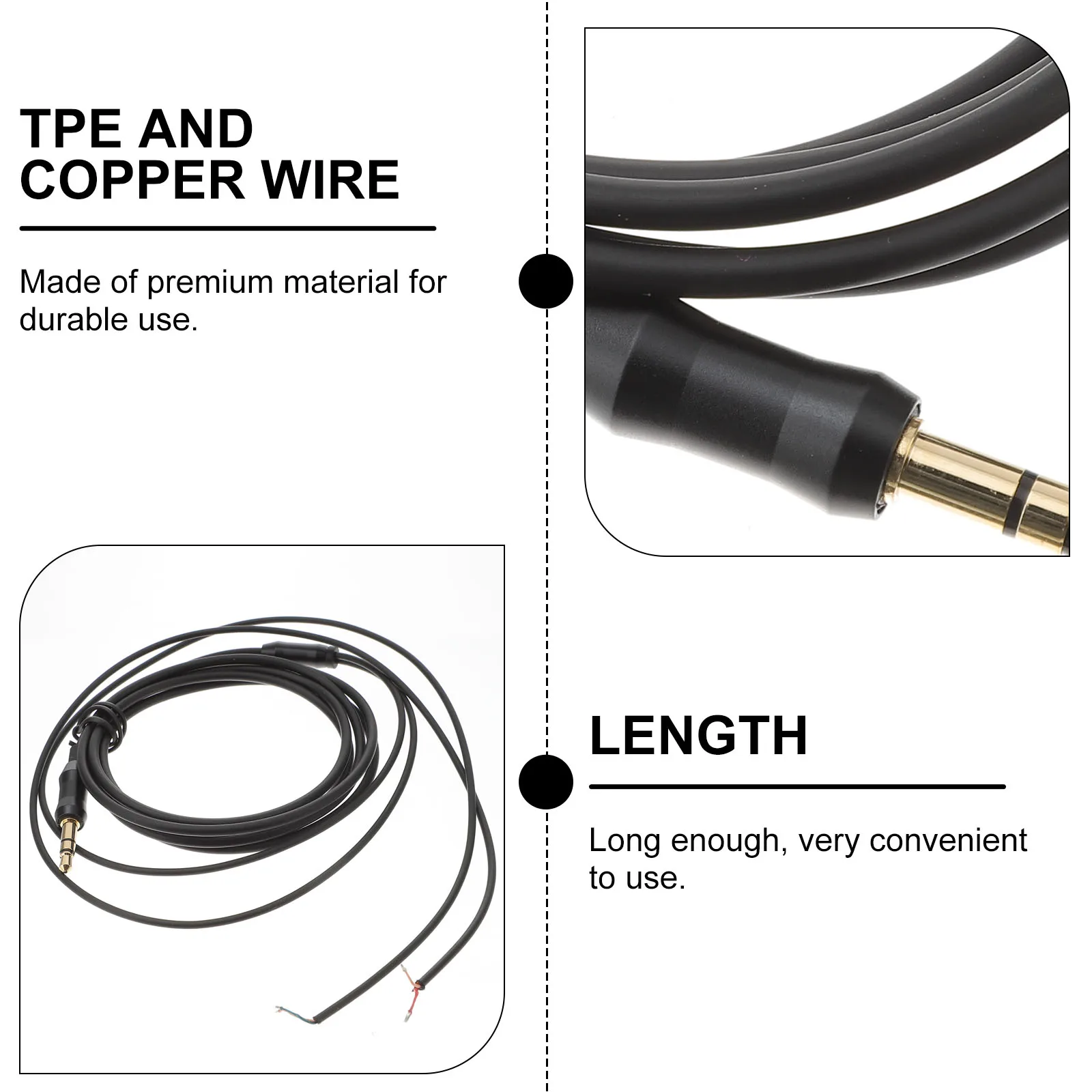 

Earphone Repair Cable Durable Replacement Line for Headphones DIY Wire Cord Accessories Upgrade Cellphone Materials