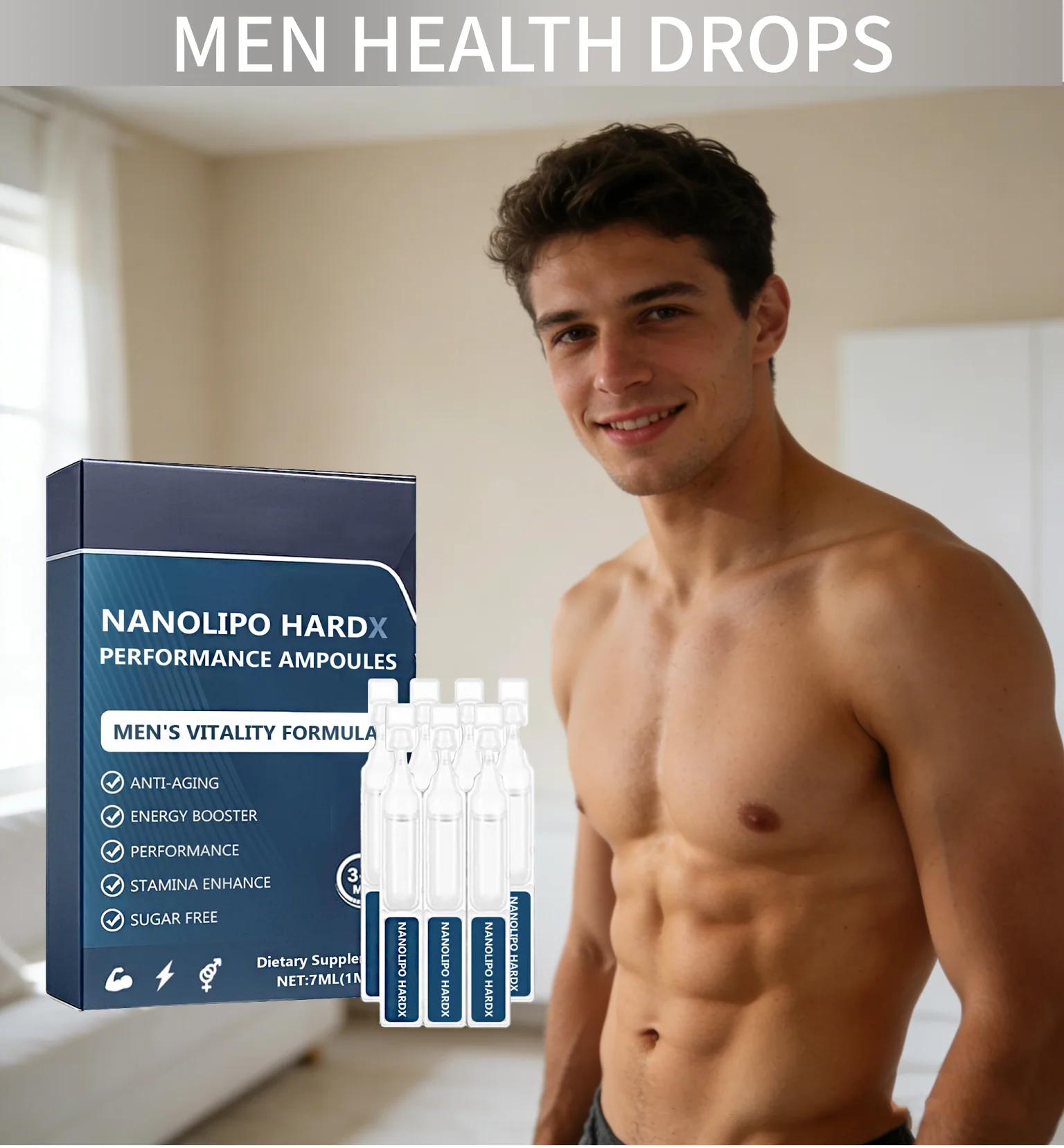 Men's Enhancement Drops Support Circulation Increase Strength Boost Endurance Fast-absorbing Daily Dietary Supplement For Men