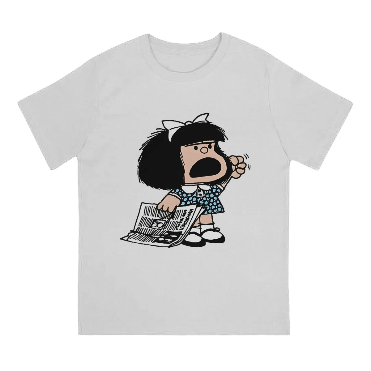 MAFALDA Angry T Shirt Grunge Men Tees Summer Clothing Polyester O-Neck TShirt