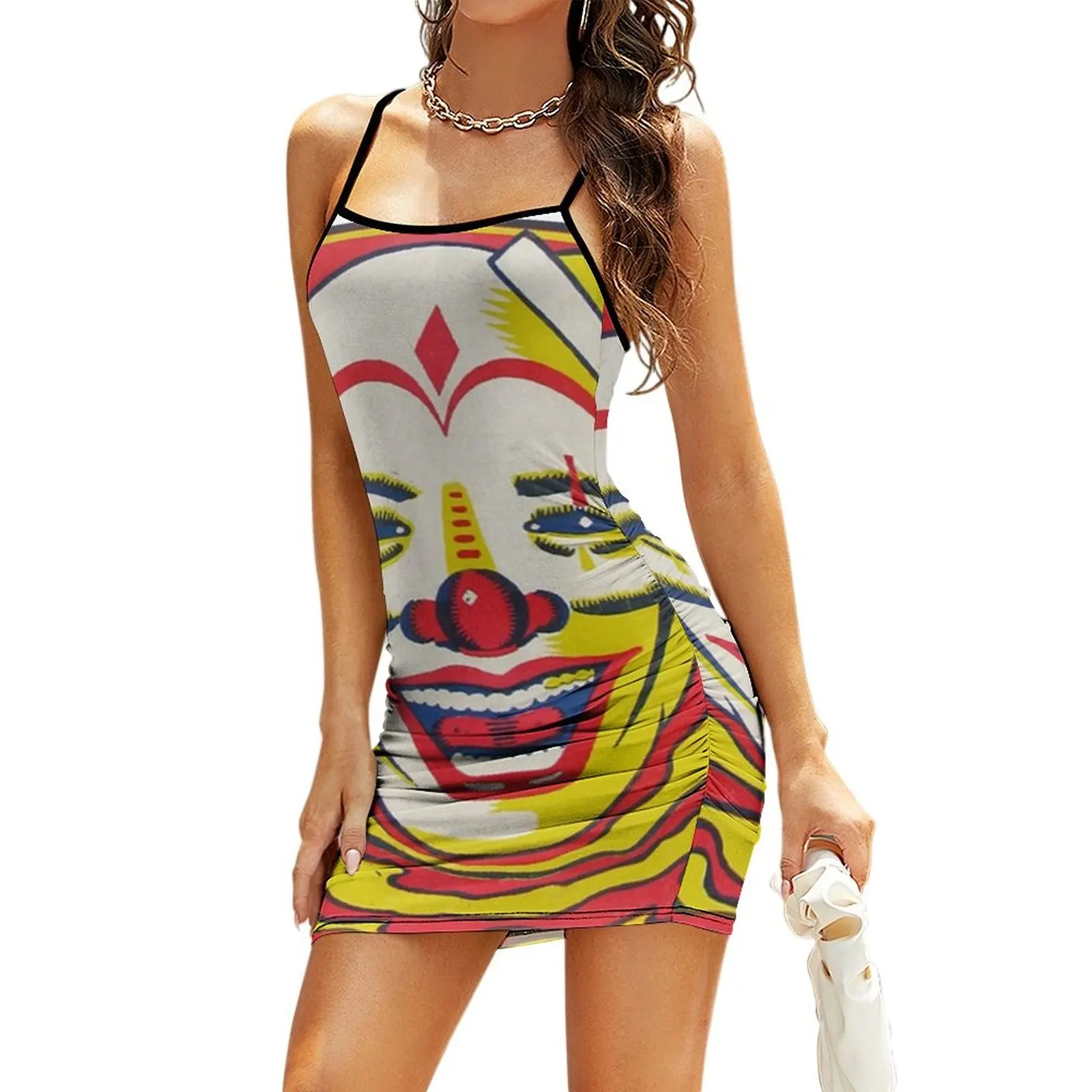 

Vintage Clown Sling Dress Dresses for wedding party dresses korean style Women's summer dresses