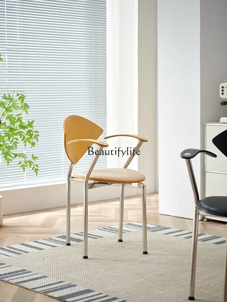 

ls 18Nordic Modern Restaurant Solid Wood Backrest Armchair Cafe Light Luxury Single Chair