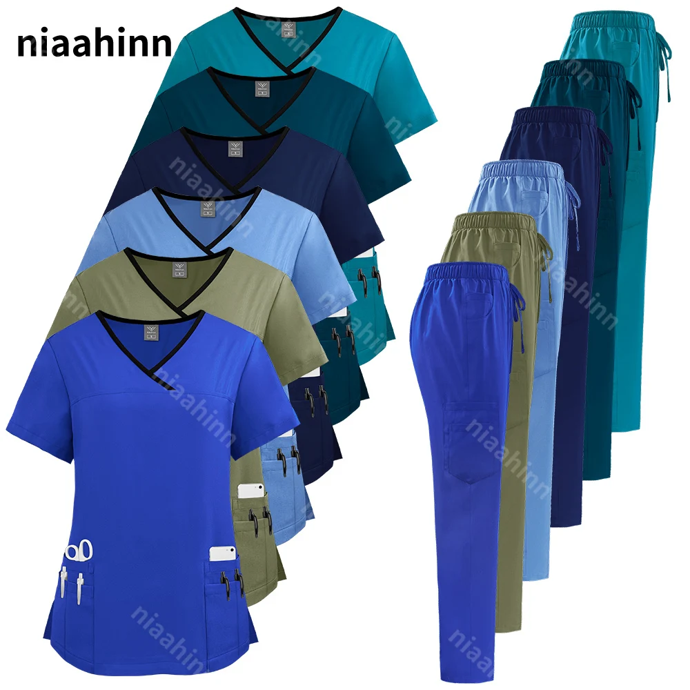 

Unisex Pet Clinical Tops Pants Medical Uniforms Men Nursing Work Clothes Doctor Costume Women Nurse Scrubs Sets Dentist Workwear