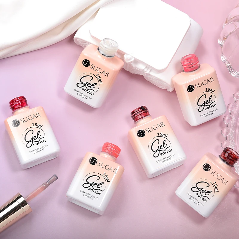 UR SUAGR 15 مللي 8 قطعة مجموعة طلاء الأظافر هلام مسمار الفن نقع قبالة الأشعة فوق البنفسجية هلام مجموعة ملونة شبه دائمة الهجين هلام الورنيش قاعدة معطف فوقي