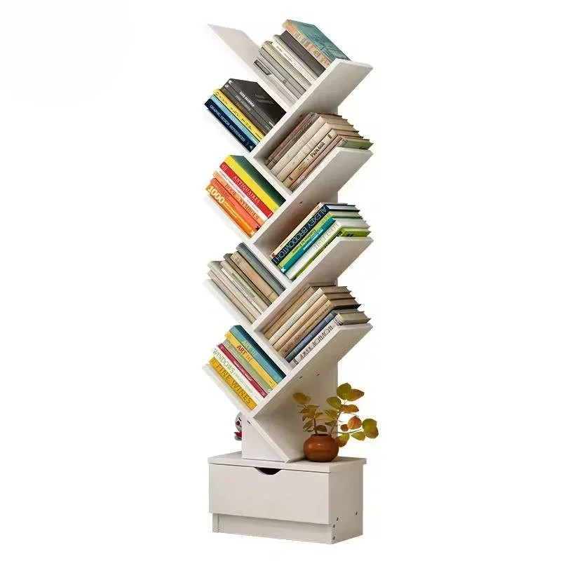 

Bookshelf Storage Rack Simple Household Bookcase with Door Dust-proof Locker Living Room Storage Cabinet Wall Storage Cabinet
