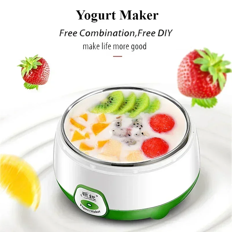 1L Yogurt Maker Mini Automatic Yogurt Machine Household DIY Yogurt Tools Kitchen Appliances StainlessSteelTank Appliances Yogurt