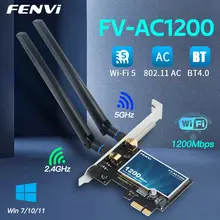 Fenvi wifi 5 ac1200 pci-e adaptador sem fio bt4.0 banda dupla 2.4g/5ghz 802.11ac placa de rede desktop computador portátil para windows 7/10/11