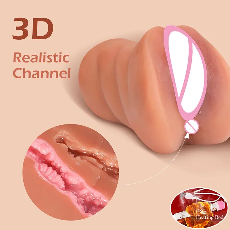 3D Flesh The Light Male Masturbation Artificial Vagina Ass mouth Silicone 3 In 1 Adult Sex Toy Sex Doll For Man Pocket Pussy Ass view 4