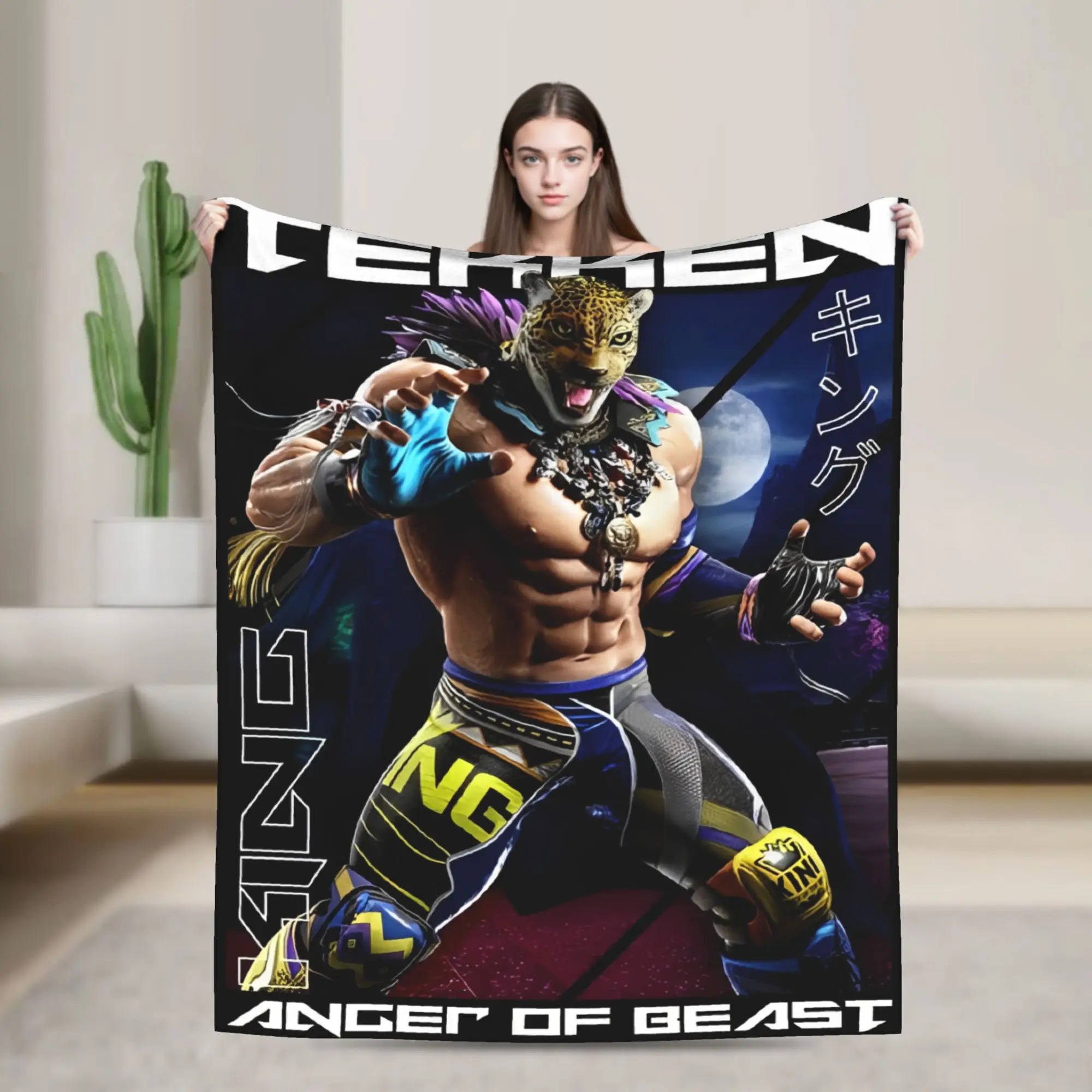Tekken 8 King Fighting Game Blankets Flannel  Ultra-Soft Throw Blankets for Outdoor Travel Bed Rug