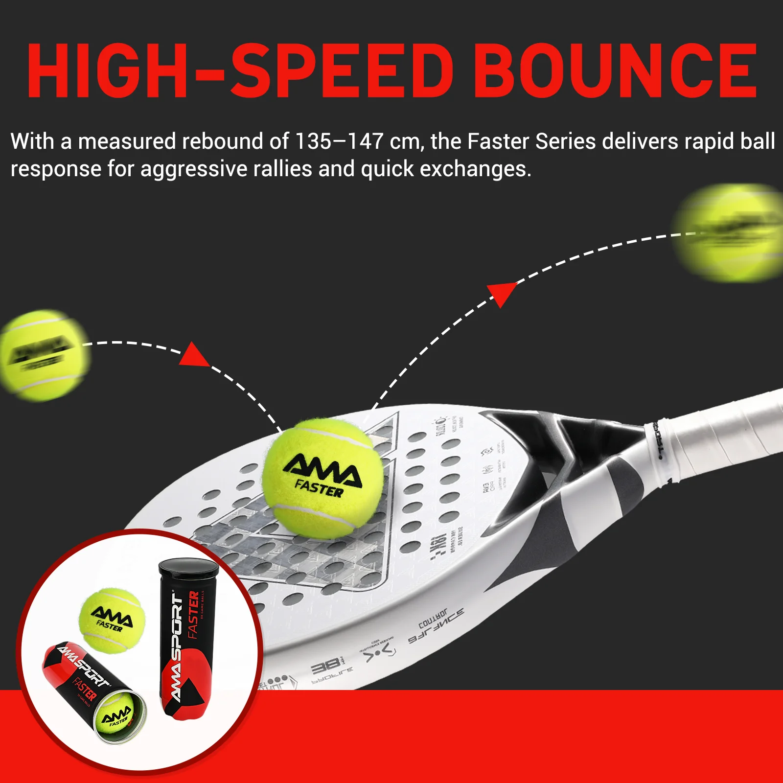 2Can 6 كرات AMA SPORT كرات باديل أسرع كرات باديل للاعبين المحترفين ترتد مثالي للتدريب والبطولة #2
