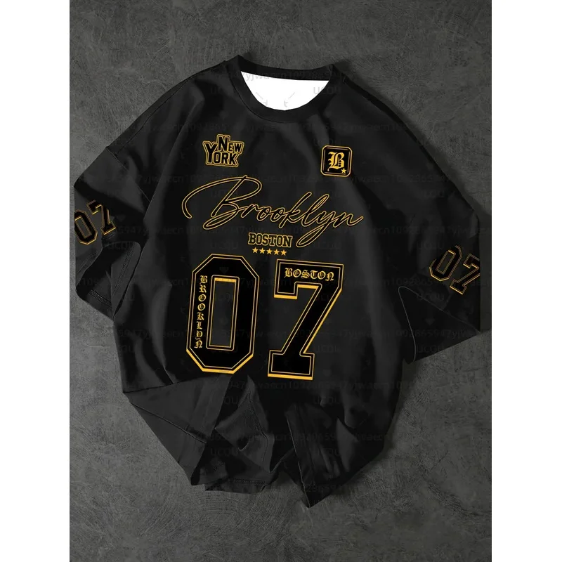 Camisa esportiva masculina brooklyn 07 camiseta impressa de manga curta verão gráfico camiseta esportiva feminina tamanho placa