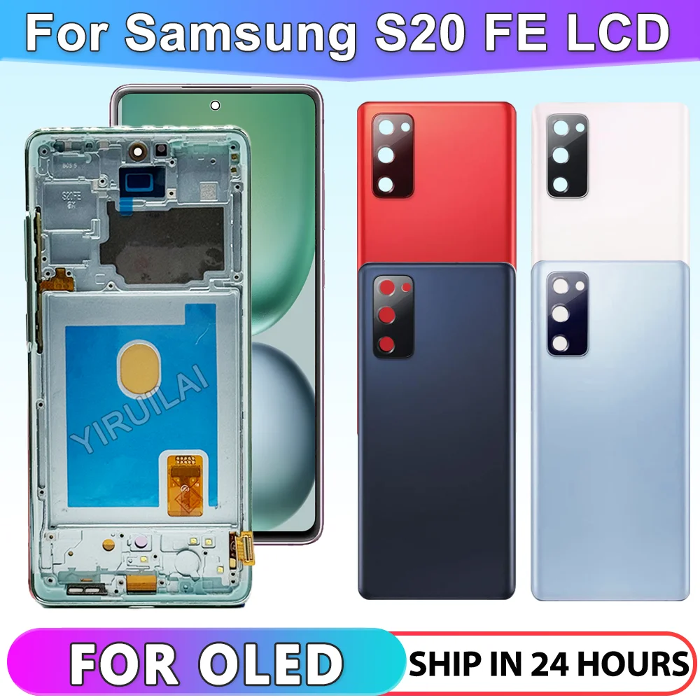 OLED For Samsung  Galaxy S20 FE G780F G780F/DSM G780G LCD Display Touch Digitizer Assembly For S20FE  Screen Replacement