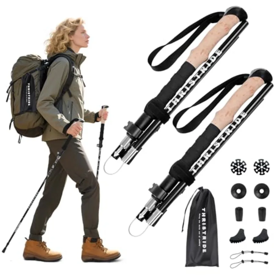 

Trekking Poles Aviation Grade Aluminum Alloy-Strong Lightweight Collapsible Walking Sticks for Hiking Poles for Women Men Senio