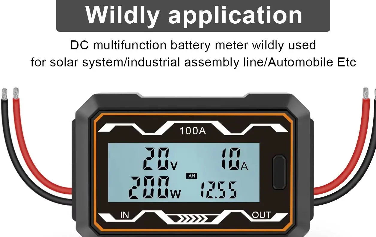 200A 150A 100A DC-Leistungsmesser Digitaler Monitor Amperemeter Watt-Analysator für RC, Batterie, Solarpanel, Energieprüfgerät