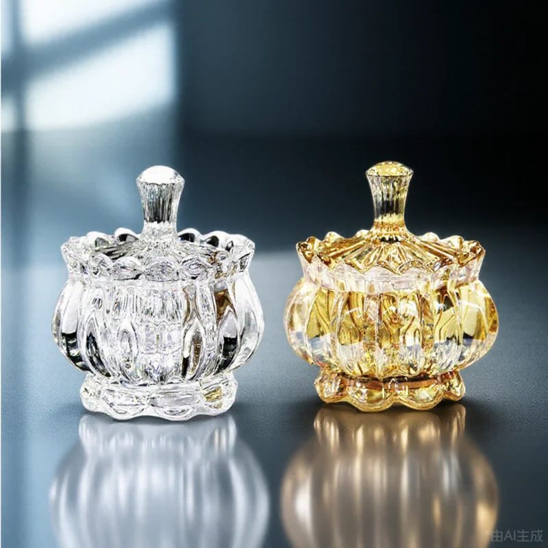 

Luxury Crystal Glass Cigar Ashtray for Home Use with Lid Creative Ashtray Cute High-end Feel Bedroom Lazy Bedside Table Ash Tray
