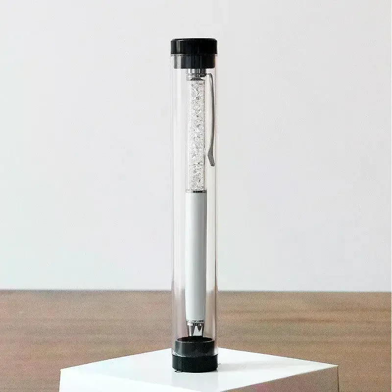 Pen Holder Case Cylinder Tube Pen Boxes Clear Ballpoint Pen Case Pen Container Storage School Office Supplies 10Pcs/Set