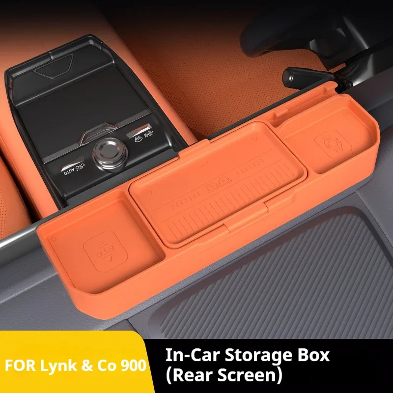 

For LYNK & Co 900 Center Console Screen Rear Storage Box Multi-Function Silicone Organizer Tray Ant-Dust Interior Accessories