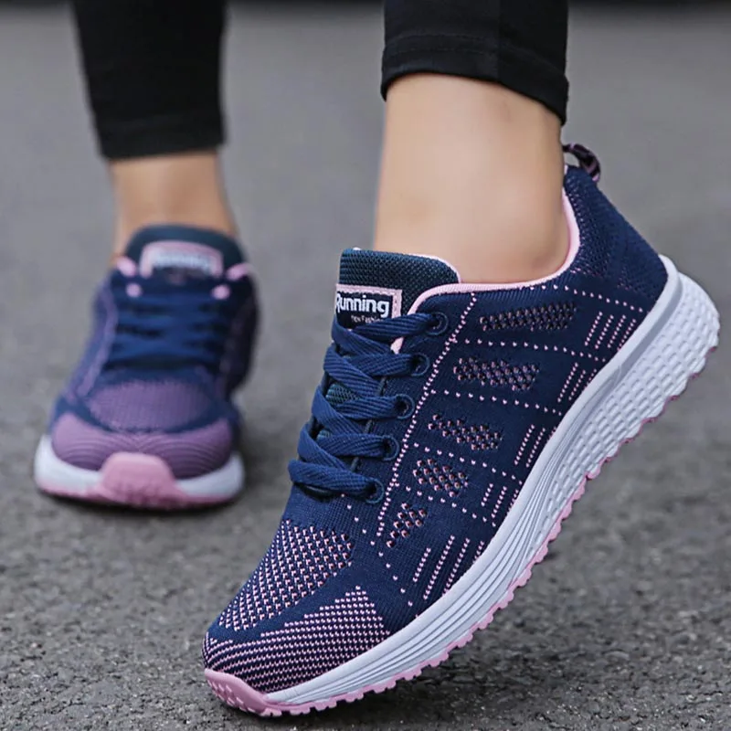 Women\'s Sports Shoes Fashion Breathable Walking Mesh Flat Shoes Women\'s Sneakers For Women 2024 Tennis Female Women Casual Shoes