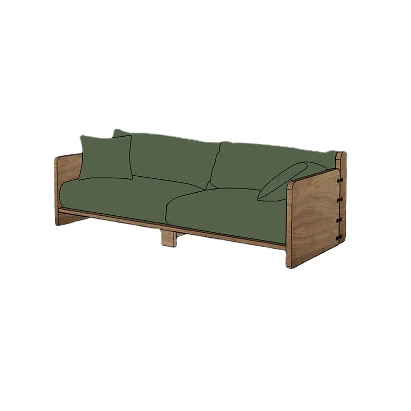 North American black walnut full solid wood sofa cherry wood multi-functional living room