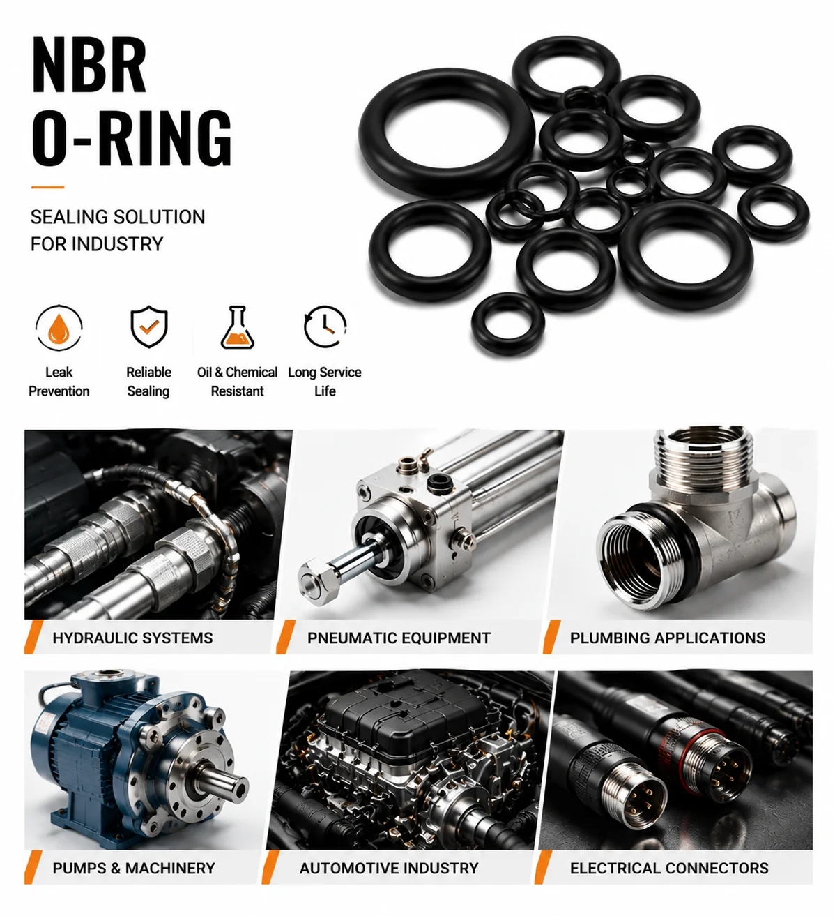 Complete Vehicle Pipeline Leakage Repair Kit NBR Nitrile Rubber O-ring Kit 225 Pieces CS 1-4mm OD 3-22mm