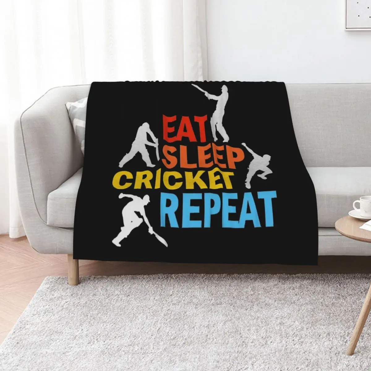 Eat, sleep cricket, repeat Throw Blanket Furrys Plaid Baby Fashion Sofas Multi-Purpose manga Blankets