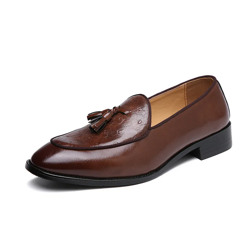italian leather man shoes Loafers Office Shoes For Men Driving Mocassin man Comfortable Slip on wedding shoes for men