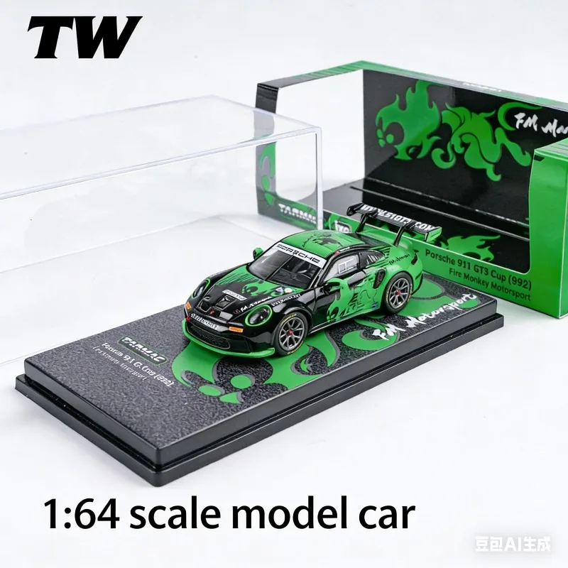 

Модель автомобиля Tarmac Works 1:64 Scale GT3 Cup (992) Fire Monkey Motorsport из литого металла