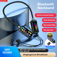 NEWMSNR 50H Play Time Bluetooth5.3 Earphones LED Display Stereo Sound Earbuds Wireless Headphones Sports Gamer Neckband Headsets