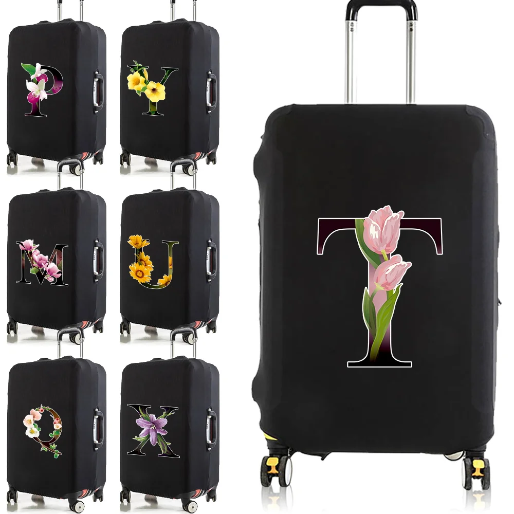 

Luggage Case Suitcase Protective Cover Flower Color Letter Travel Accessories Elastic Luggage Dust Cover Apply To 18-32 Suitcase