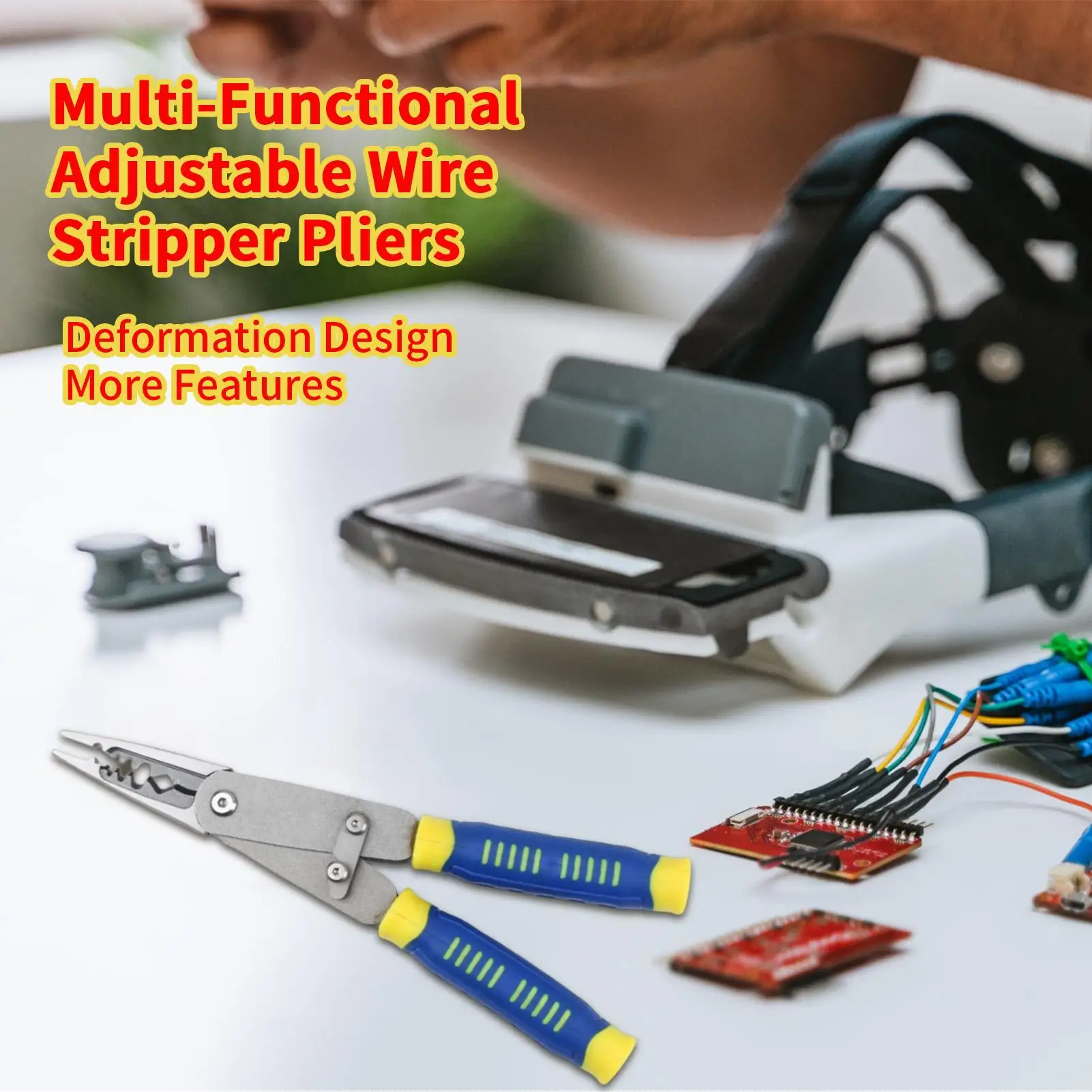 

Multi-function Wire Stripper Innovative adjustment mechanism enables flexible switching of clamp head shapes wire stripping tool