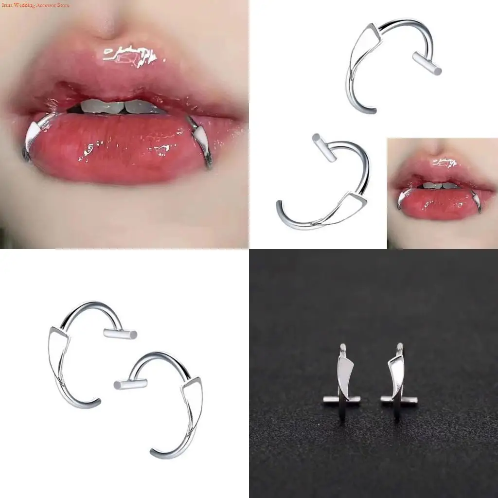 G92D из нержавеющей стали вампиров клыки для губ. Не пирсинг губ уникальный аксессуар