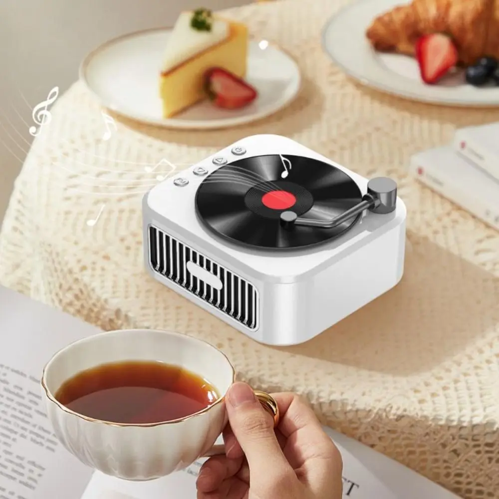 

Rich Bass Vinyl Record Player HiFi Sound USB Interface Mini Wireless Bluetooth Speaker Waterproof Nostalgic Portable Speaker