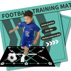 Non Slip Football Footstep Training Mat Foldable Soccer Dribble Exercise Silent Children's Soccer Carpet Soccer Training Aid Mat