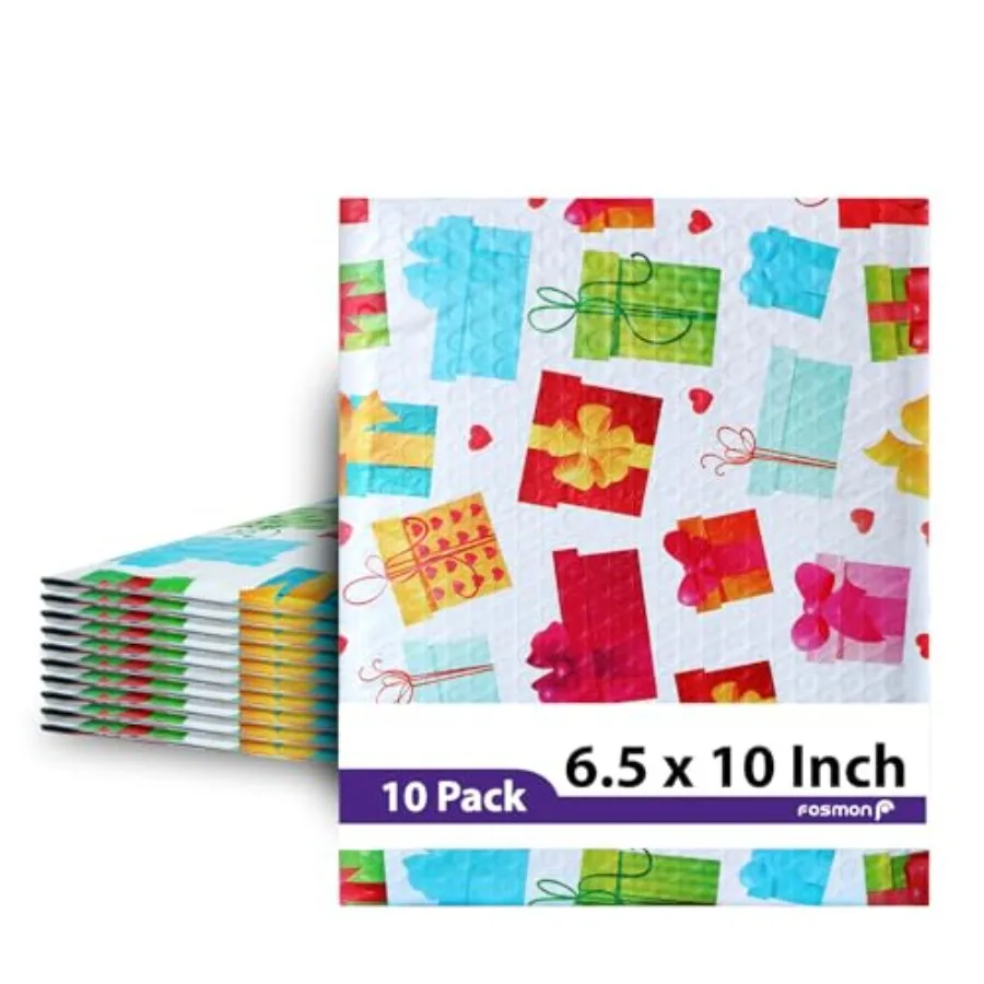 

#0 Poly Bubble Mailer 6. x 9 Inch,Lightweight Water/Dust/Shock/Tear Resistant Padded Shipping Envelopes - Birthday, Celebration