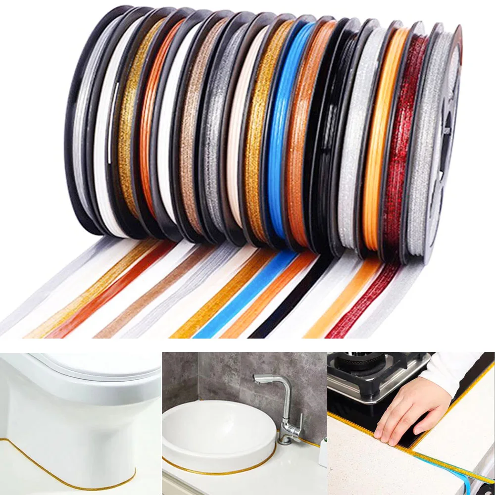 Waterproof Self-Adhesive Tape Caulk Ceiling Strips Mildewproof for Ceramic Stove Sink Toilet and Countertops Flexible Trim Tools