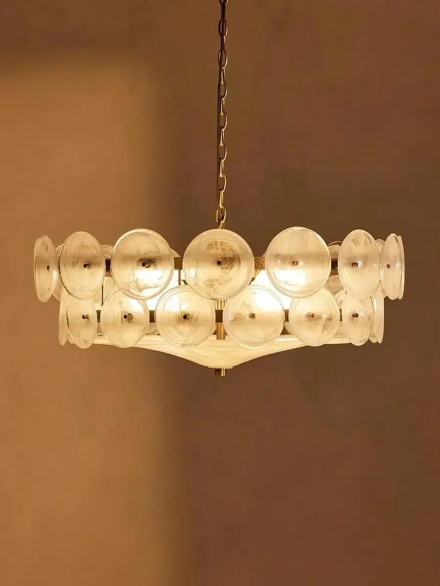 

A Round Green Glass Lamp Shade Pendant Lamp Led Home Decoration Modern Hanging Lights for Ceiling above Dining Table Lighting