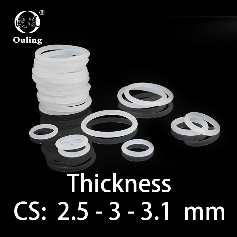 O-ring thickness 2.5/3/3.1mm CS silicone VMQ sealing high temperature resistant gasket rubber ring complete in specifications