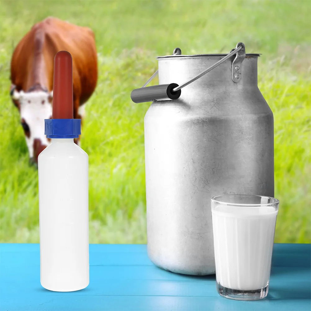 

2Pcs Animal Feeding Bottles Silicone Nipple Nursing Bottle Large Capacity for Calves Lamb Goats Farm Use Animal Milk Feeder