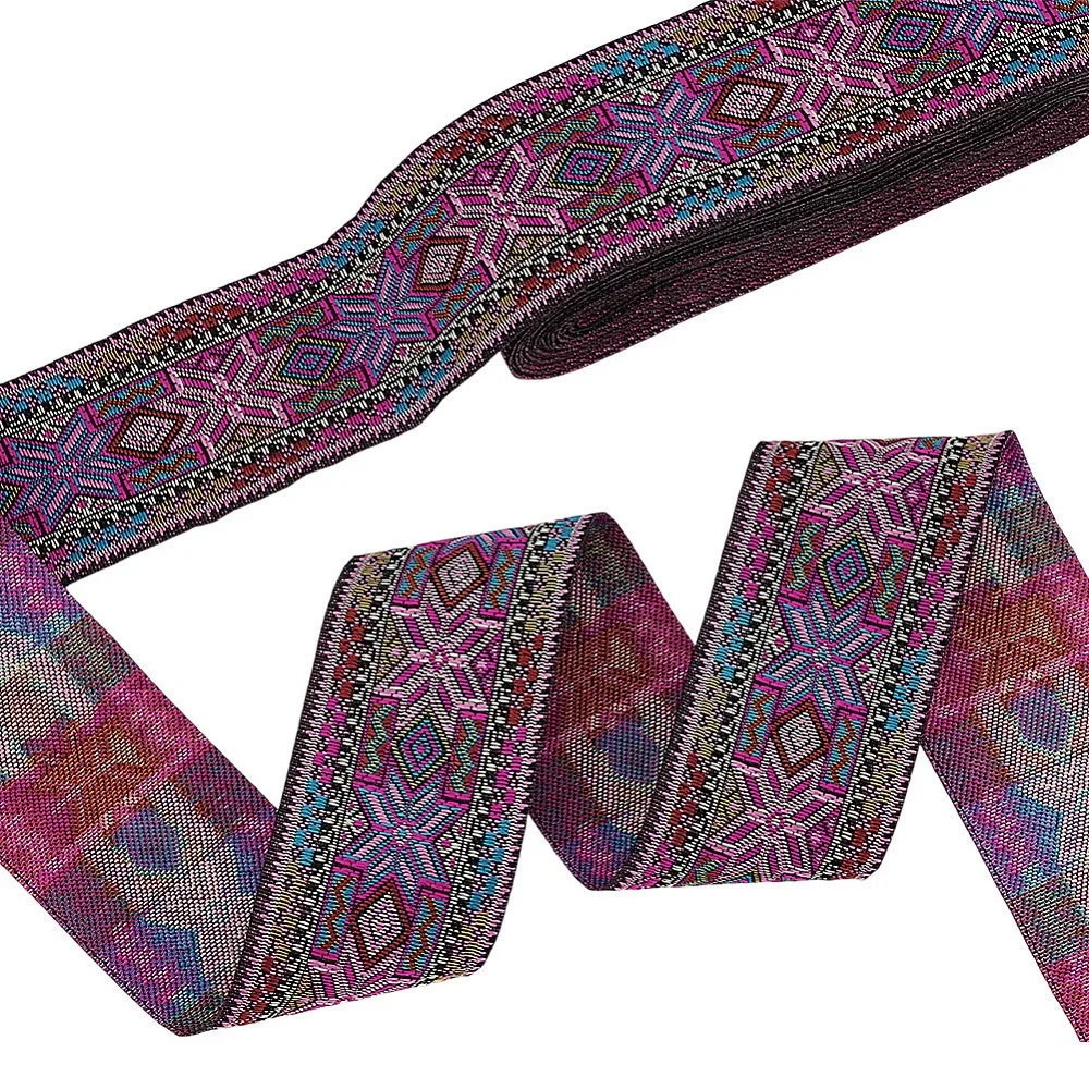 fitas-de-jacquard-de-poliester-estilo-Etnico-com-flores-acessorios-para-vestuario-orquidea-2-polegadas-50mm-766-jardas-7m-unidade