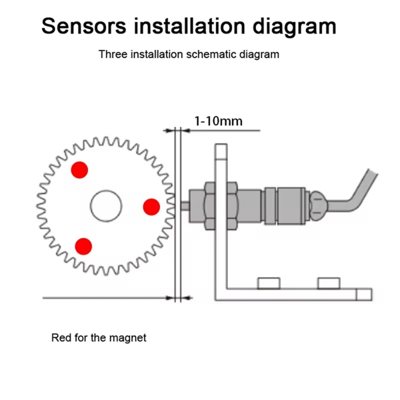 YH-TC01 Digital Tachometer High-Accurancy LED Digital Motor Speed Meter With Hall Sensor Motor Speed Detector