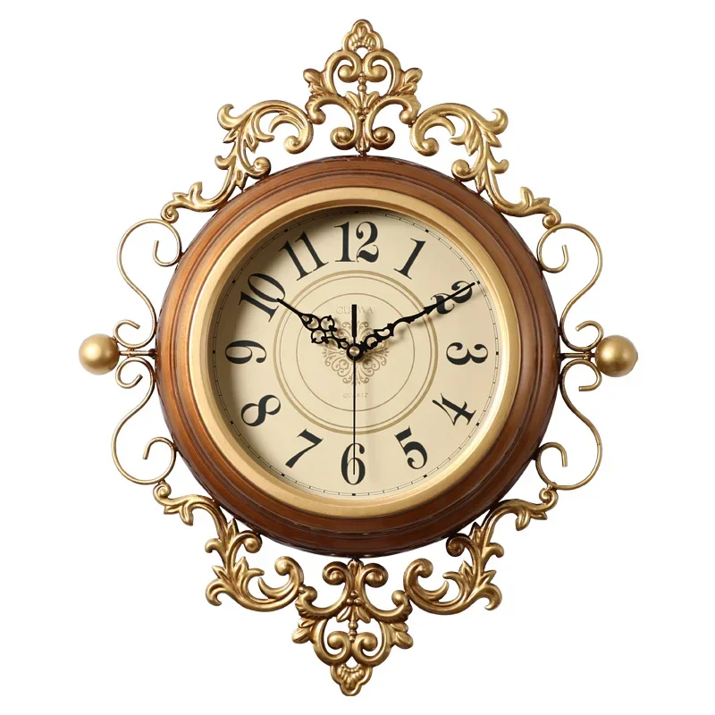 Retro Large Wall Clock Silent Vintage Clock On The Wall For Living Room Classical Watches Home Decor Metal Decorations