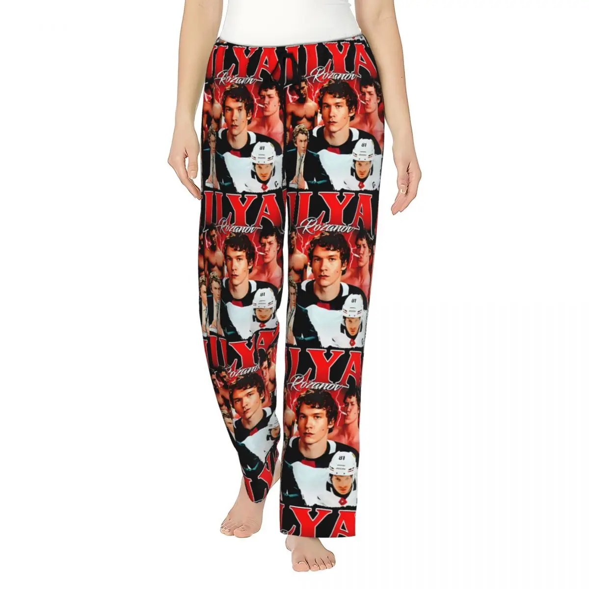 

Lady's Pajama Pants Ilya Rozanov Lounge Pants Loose-Fit Heated Rivalry Hockey Sleep Bottoms