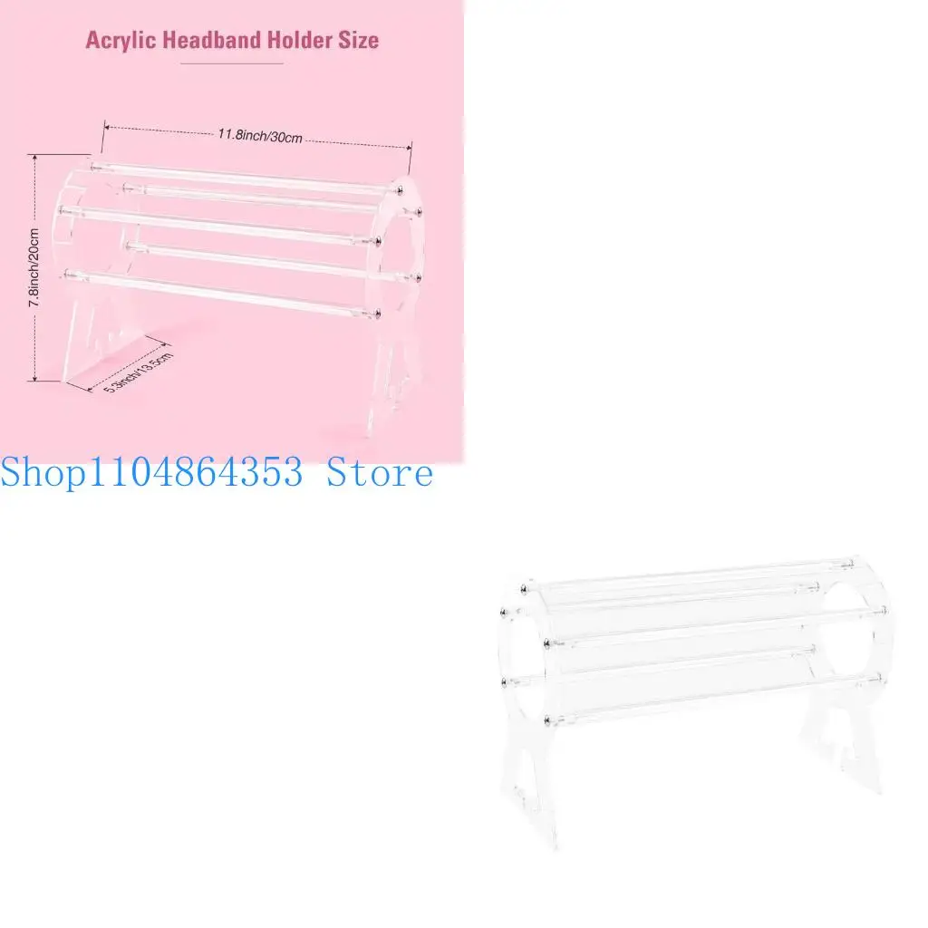 

652F Stylish Sturdy Acrylics Hairband and Bracelet Display Stand Elegant Clear and Sturdy Organizers Rack for Personalize