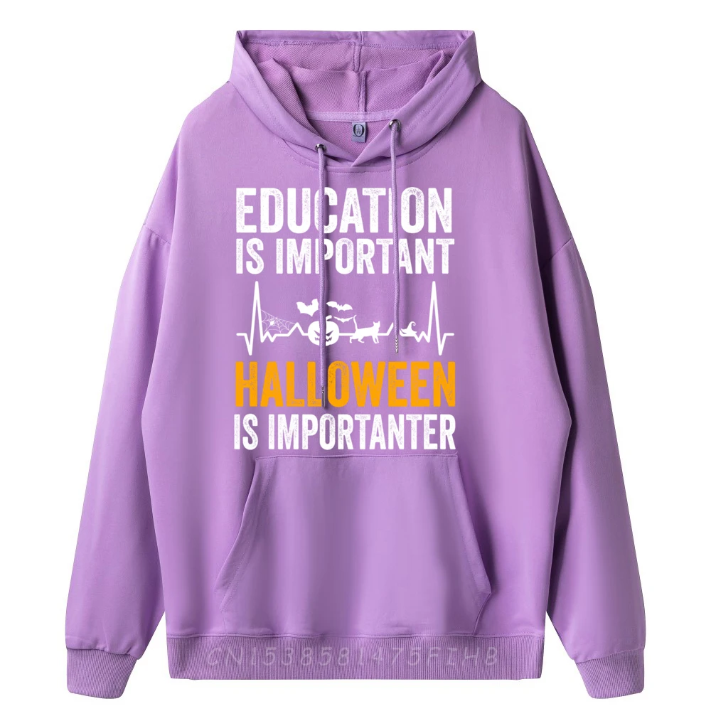Education is Important Halloween is Importanter Heartbeat Red And Black Graphic Hoodies Female New In Tops & Tees Vintage Style