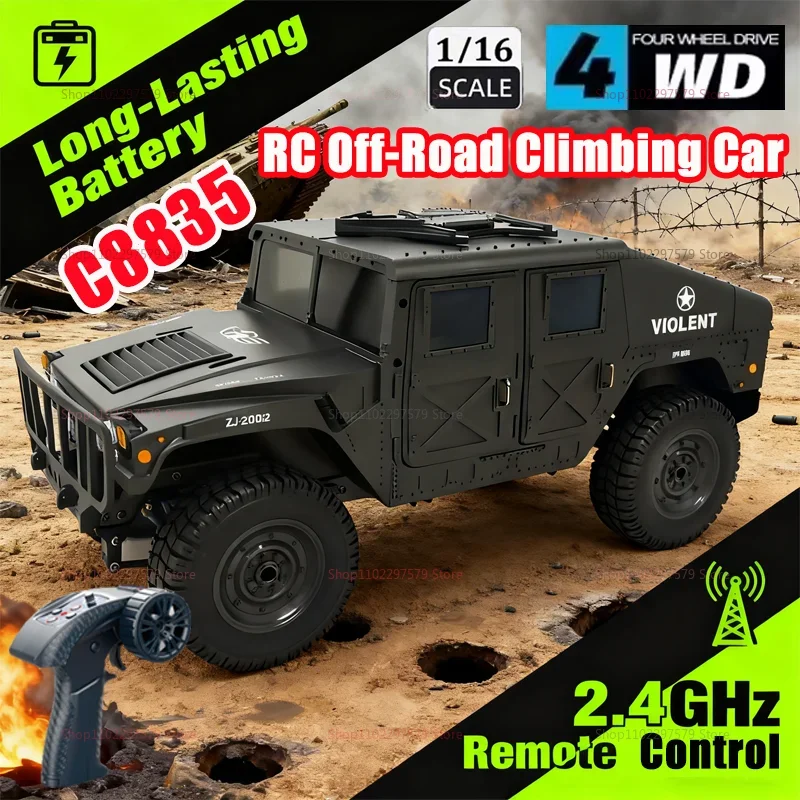 

Hot Toy C8835 Remote Control Car 1:16 2.4G 4WD Off Road Military Truck Climbing Toys Desert Terrain RC Vehicle Kids Adults Gifts
