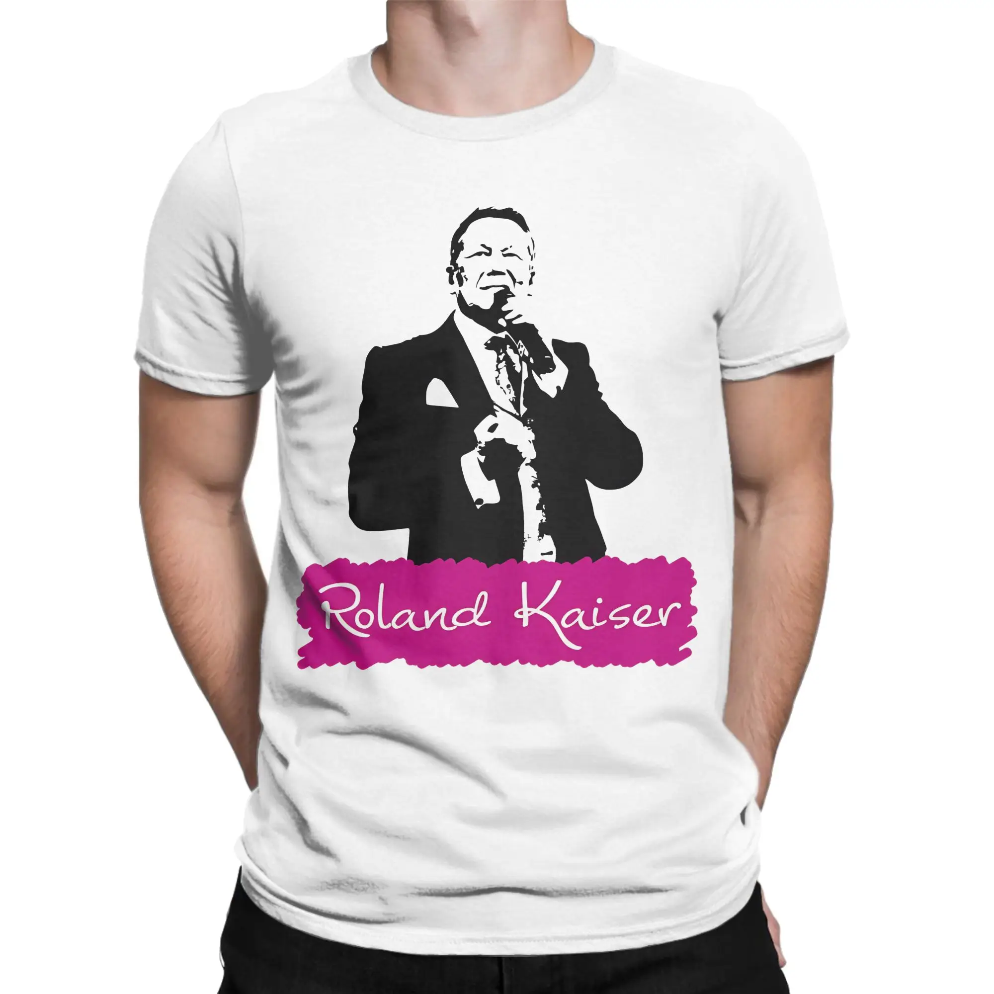 roland kaiser eurovisions 2026 T-Shirt Summer  Y2K Retro T-Shirts Cotton Trendy Cool Tshirt For Mens Short-Sleeve Design Clothes