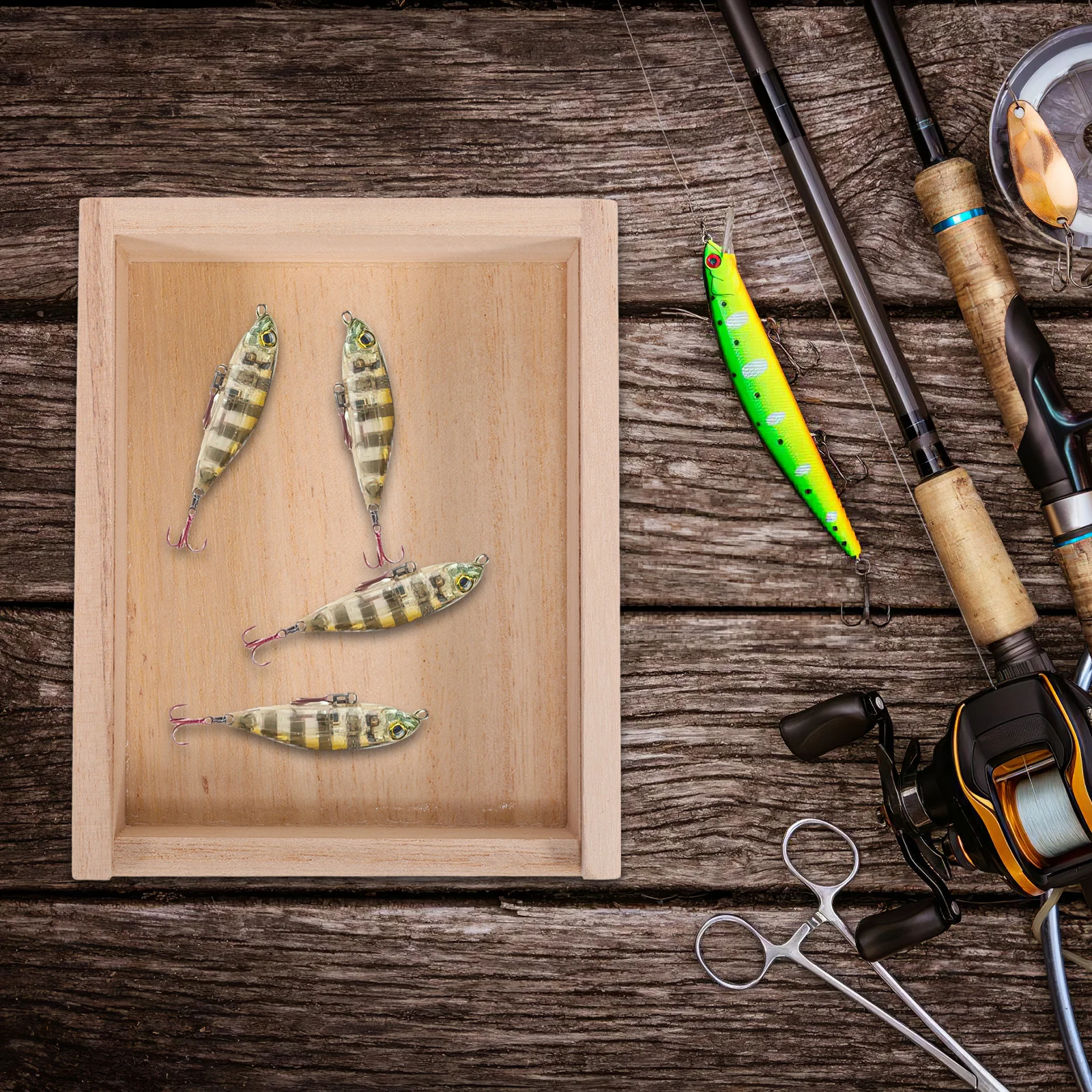 

Wooden Bait Box 9.5X7.5X2 Cm Paulownia Wood Sliding Lid Compact Live Worm Container For Trout Carp Panfish Fishing Bait