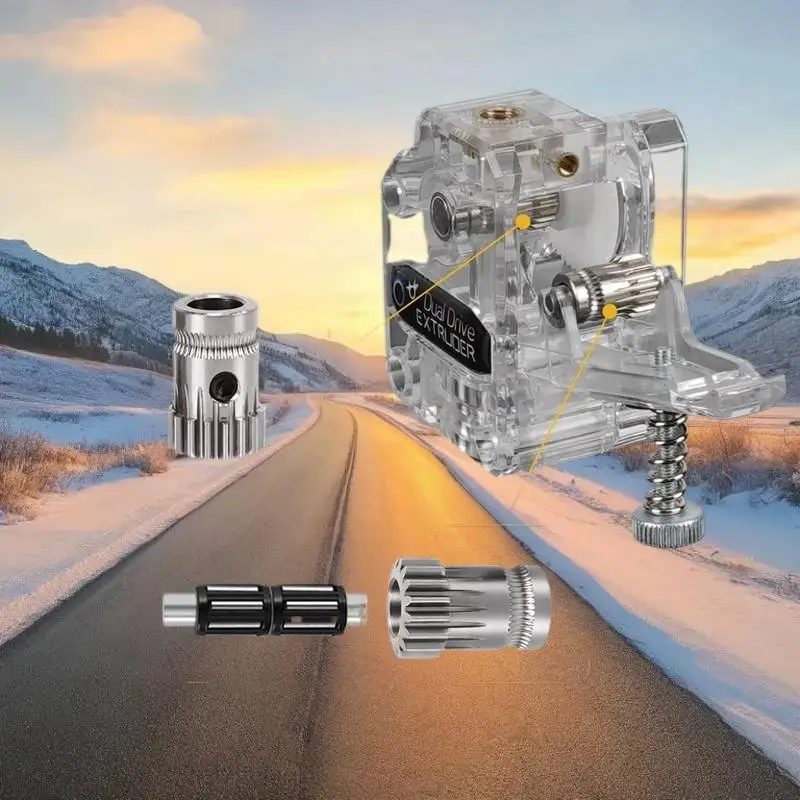 Superior Dual Drive Gear Kit, Hardened Steel Material, Designed for Prusa i3 3D Printer BMG Extruder, Bowden Extruder Parts